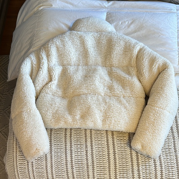 Zara faux shearling quilted anorak 1255/826 XS teddy Sherpa winter jacket coat - Picture 12 of 13